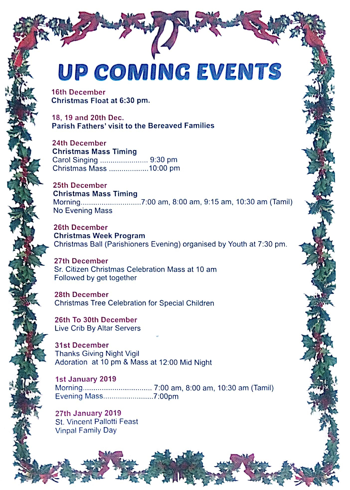 Upcoming Events